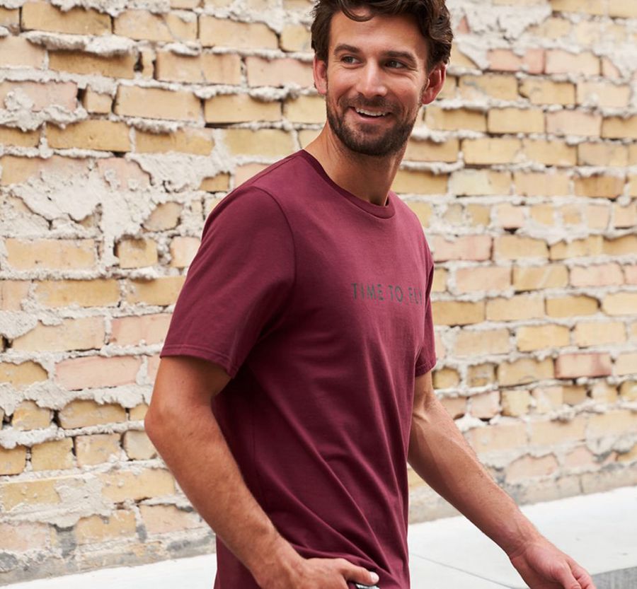 Hoka One One Brand - Men Tee - Red Wine,Australia HFY-087596